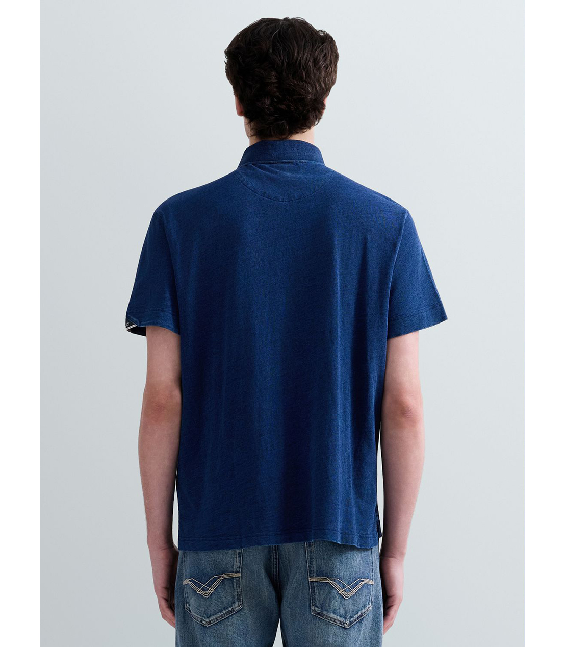 デニムウォッシュポロシャツ 詳細画像 インディゴ 3